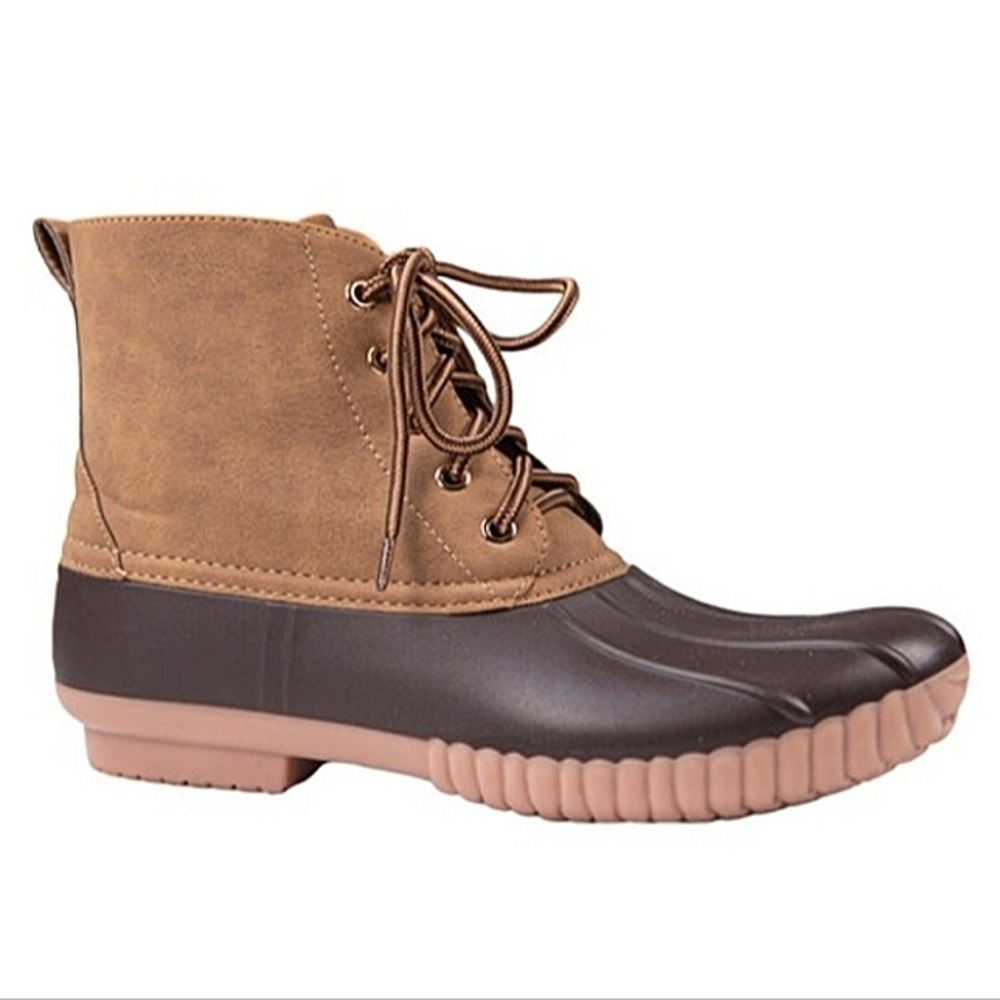 Simply Southern Brown Lace Duck Boots, Size 8 Women's